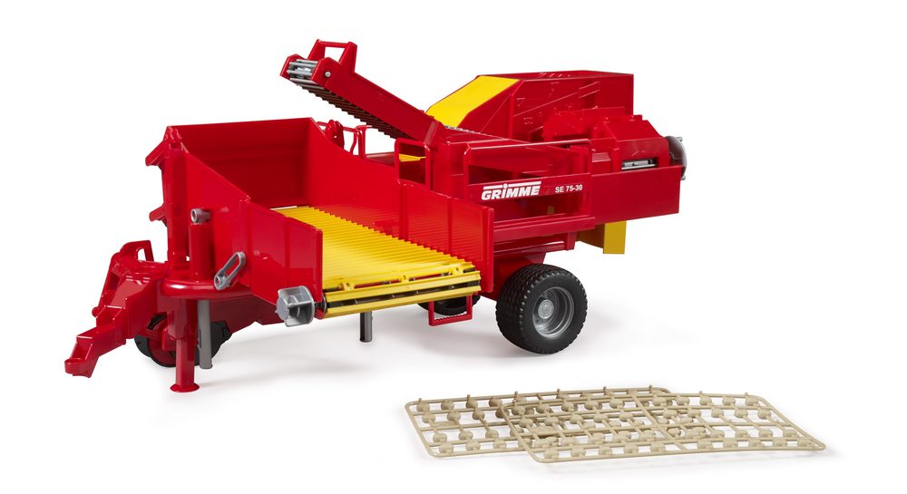 Grimme SE 75-30 potato digger with 80 potato imitations — Bruder 02130