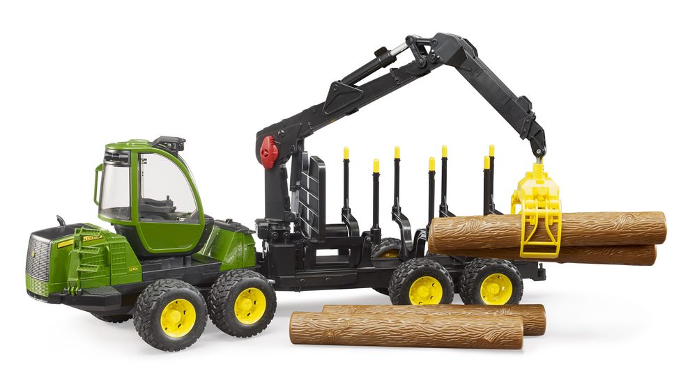 John Deere 1210E Forwarder with 4 trunks and grab — Bruder 02133