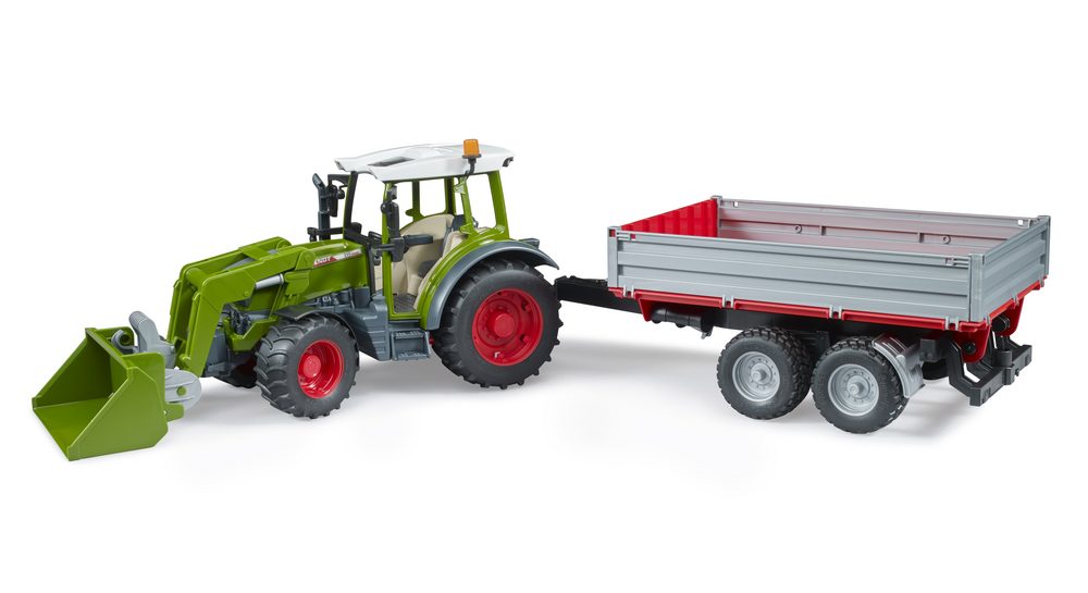 Fendt Vario 211 with frontloader and tipping trailer — Bruder 02182