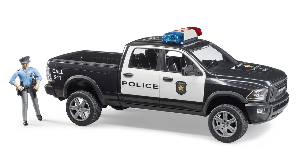 RAM 2500 police pick-up truck with police officer — Bruder 02505