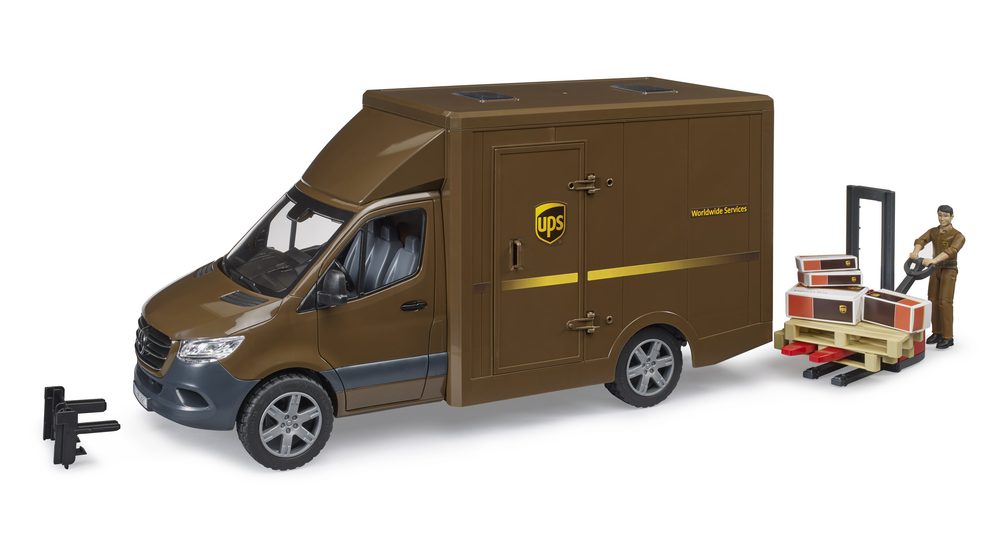 MB Sprinter UPS with driver and accessories — Bruder 02678