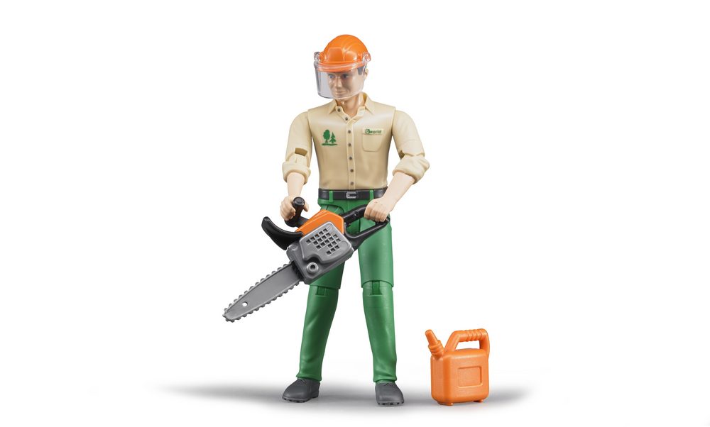 Forestry worker with accessories — Bruder 60030
