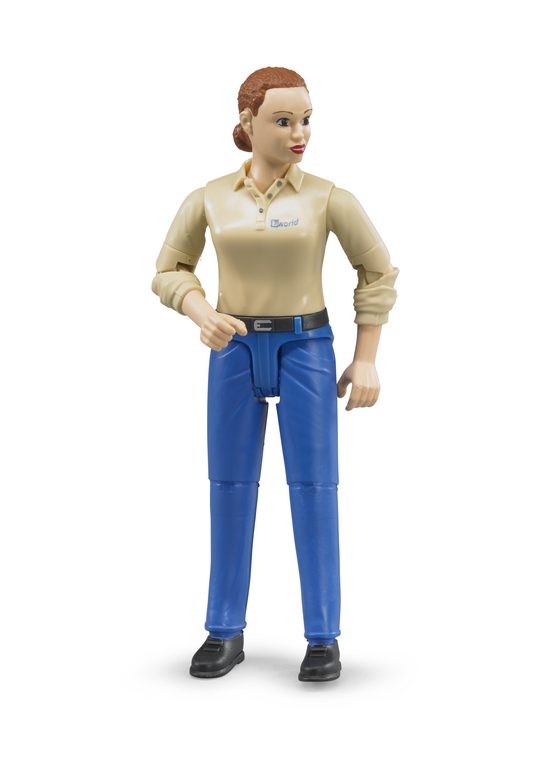Woman with light skin tone and blue trousers — Bruder 60408
