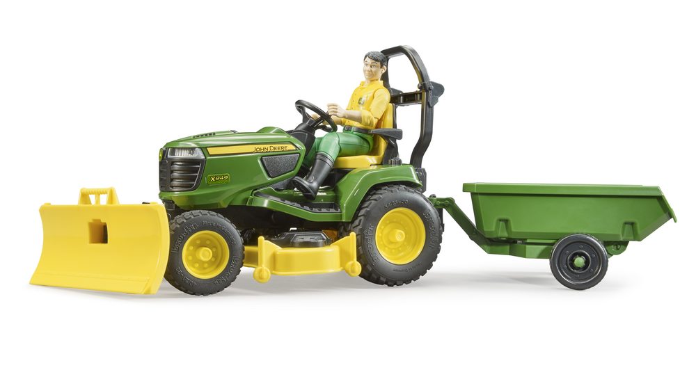 bworld John Deere lawn tractor with trailer — Bruder 62104