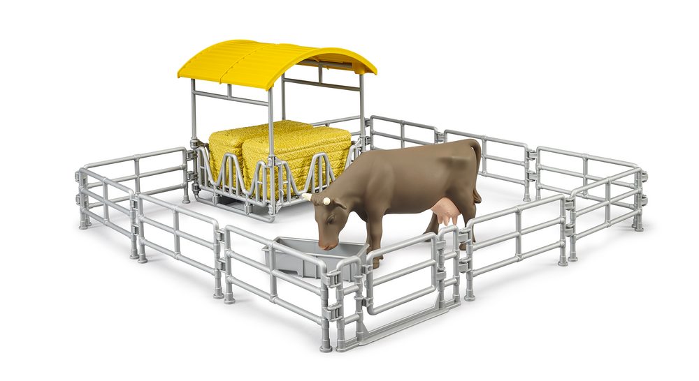 Accessories: Hay rack with fences and trough — Bruder 62612